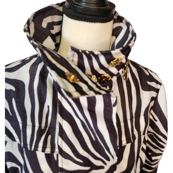 G.E.T. Zebra Print Performance Water Repellant Jacket Coat Women Extra Small - Picture 2 of 6